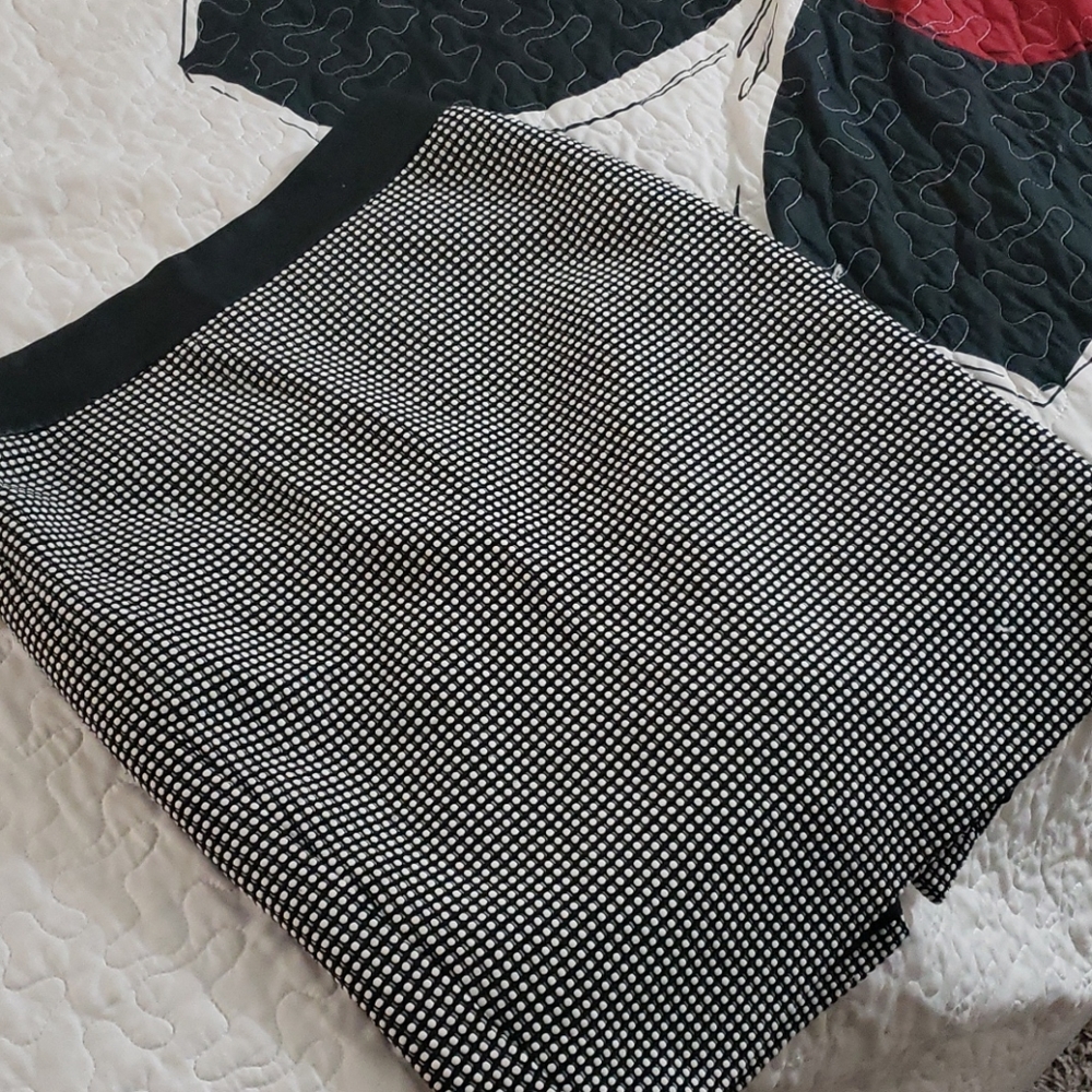 Cotton and Faux Leather Skirt